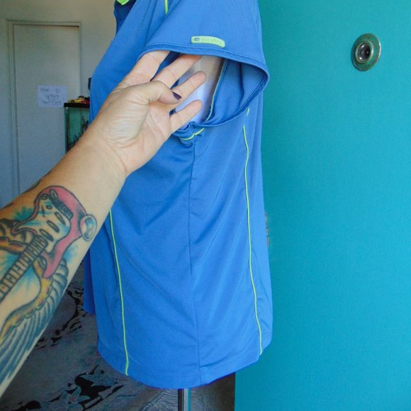 Women's Wilson Hyper Tek System Polo Shirt Short Sleeve Blue 1/4 Zip Top XL - Picture 3 of 9